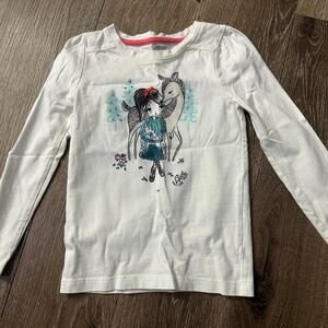 Gymboree Girls Size 4 White Long Sleeve Shirt – Girl & Deer Graphic